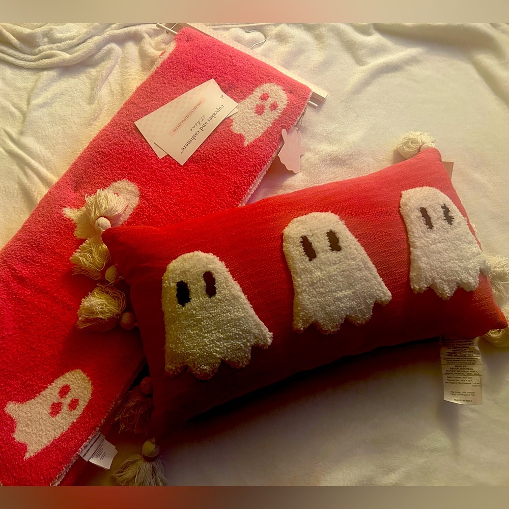 Brand new 2024 Throw and pillow. Cupcakes and cashmere.